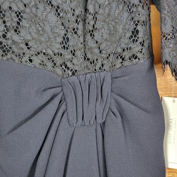 NWT Rickie Freeman Teri Jon Navy Lace Cocktail, Sz 14 - Picture 2 of 7